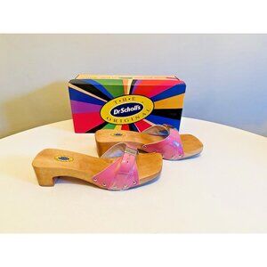 Dr Scholls Women Size 7 M Exercise Clog Sandal Special Pink Leather Slide New